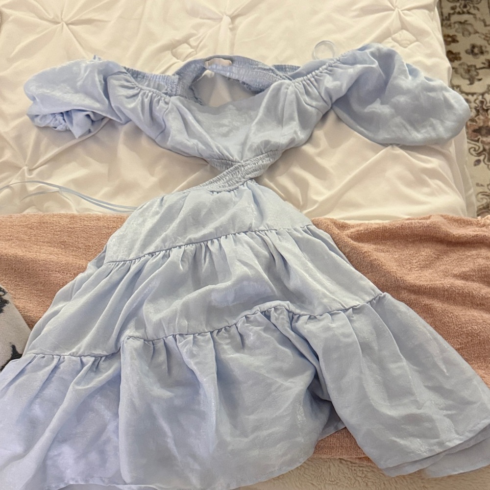 Altar'd State Light Blue Backless Dress